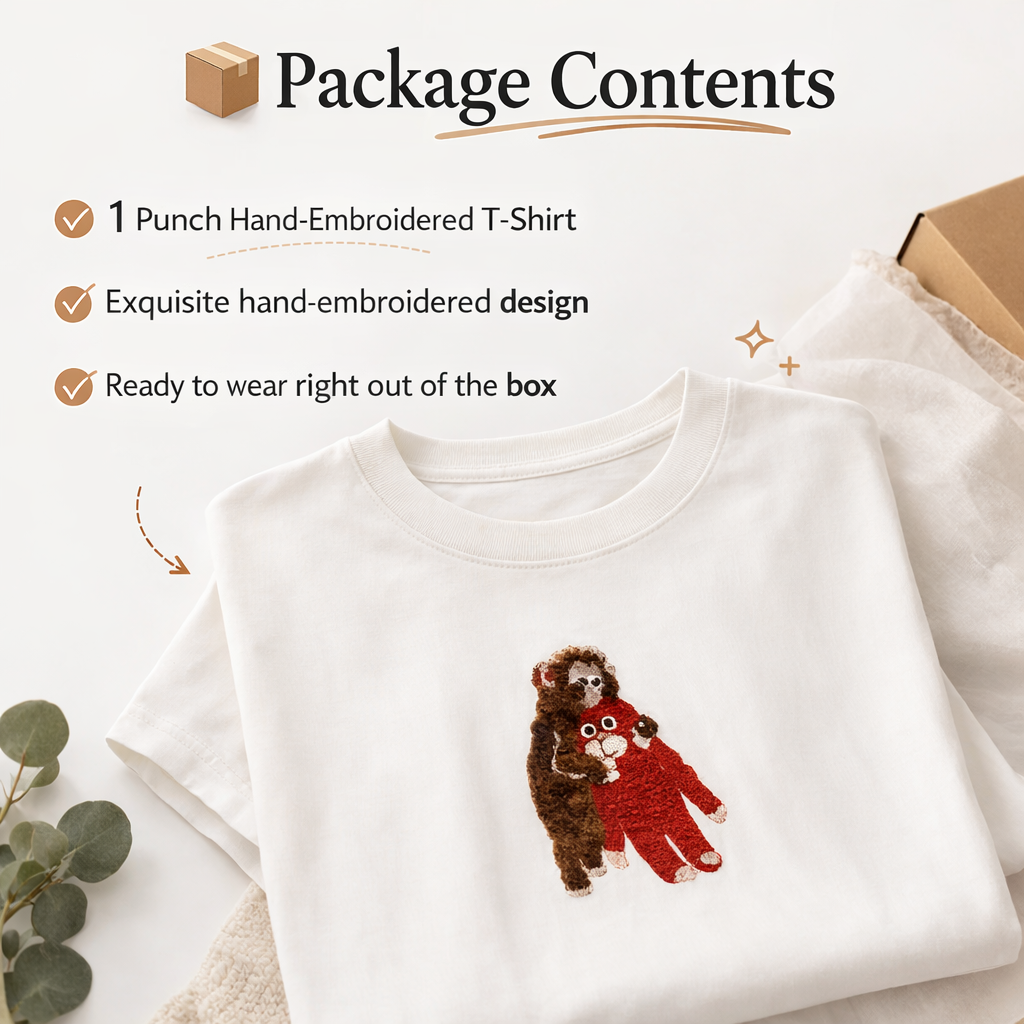 "Punch" hand embroidered T-Shirt