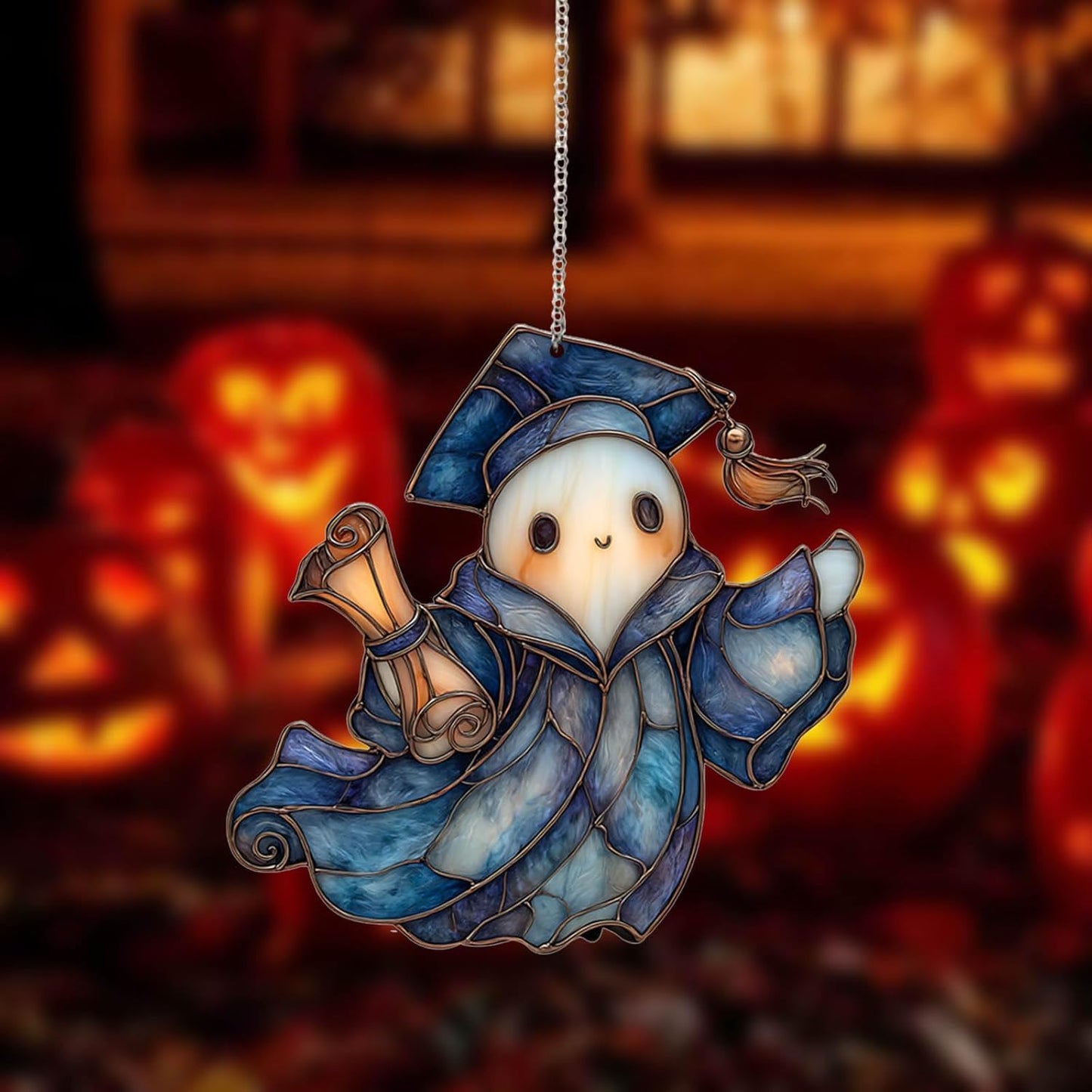Glowy Ghost – Cute Halloween Suncatcher