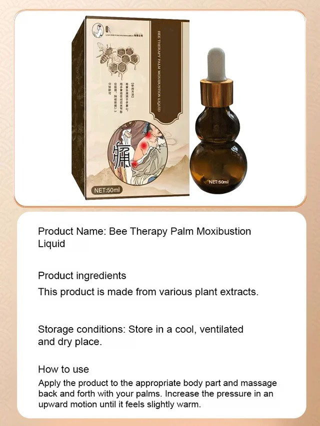 "Targeted Pain Relief" Bee Therapy Palm Moxibustion Liquid