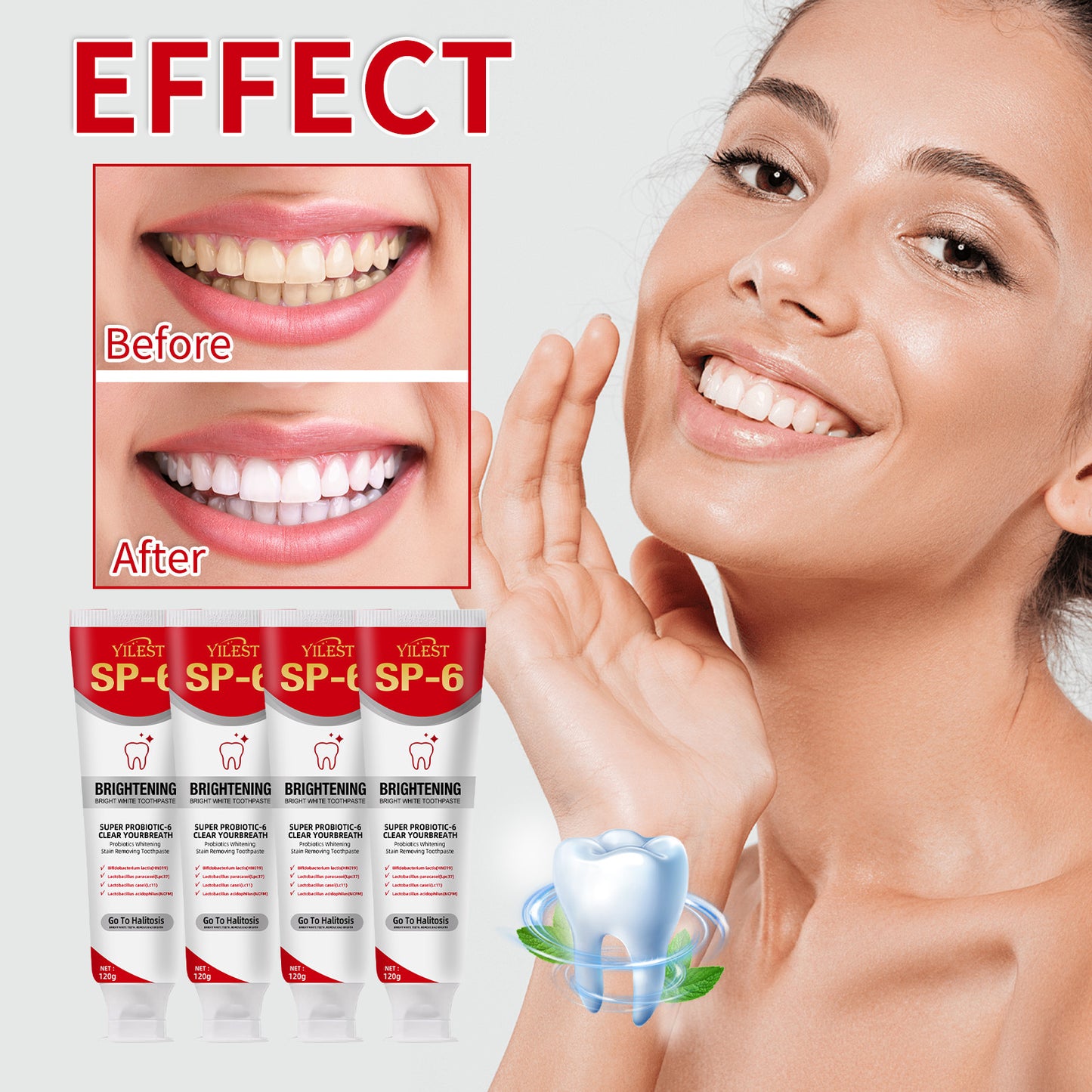 Dentifricio Probiotico SP-6: Sbiancante e Antimacchia