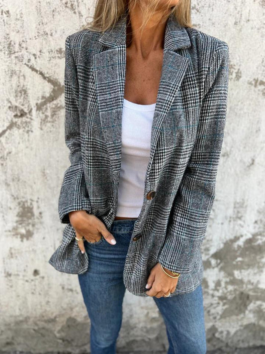 Casual checkered jacket with lapels