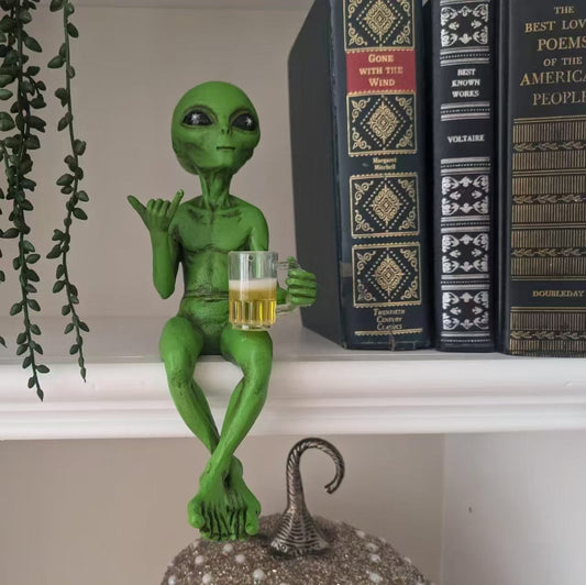 Alien Design Beer Drinking Statue