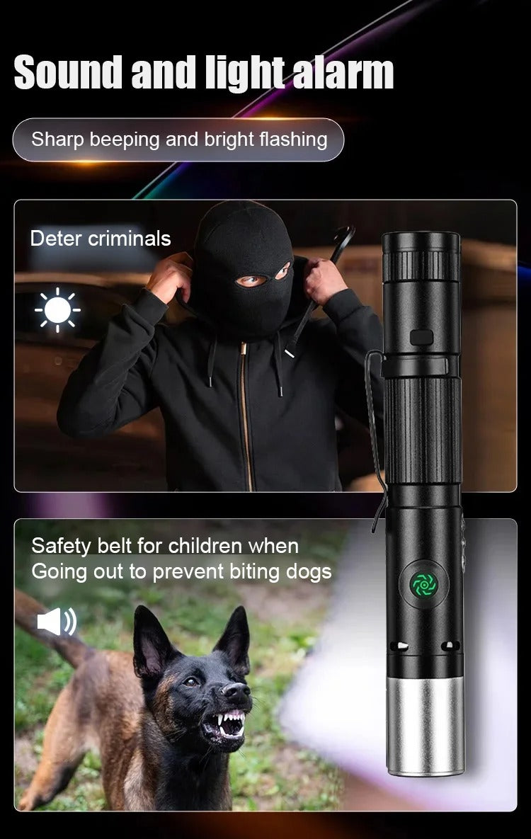 Anti-bad guy high-intensity arc flashlight